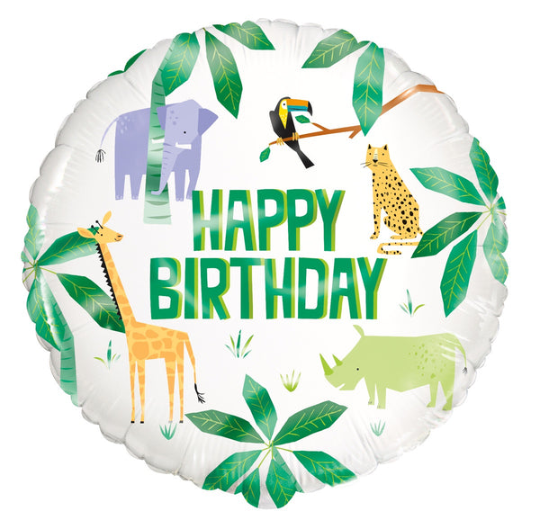 ANIMAL SAFARI - HAPPY BIRTHDAY 45CM (18") FOIL BALLOON